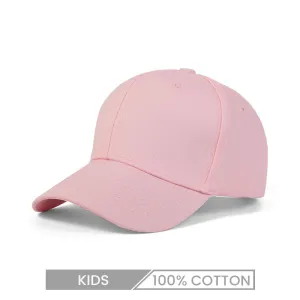 Custom Logo Kids Solid Color Cotton Baseball Cap